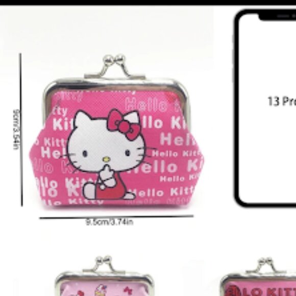 Adorable Hello Kitty Kiss Lock Coin Purse~ Pink Sitting (H8) - Picture 3 of 3